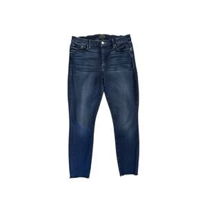 MOTHER High Waisted Looker Ankle Fray Size 32 Tongue and Chic Wash